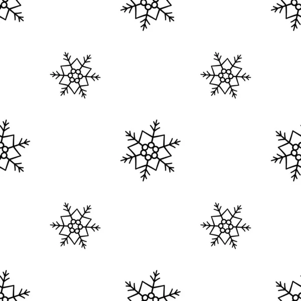 Sneeuw naadloos patroon. Wintersneeuwvlokken textuur. Vector — Stockvector
