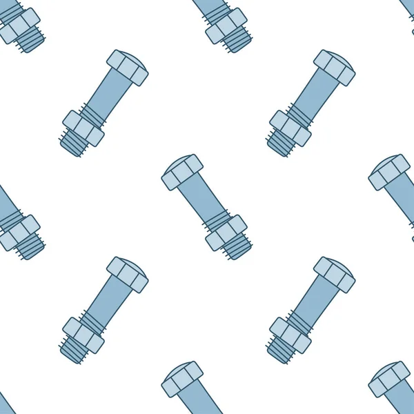 Textur mit Schrauben, Bolzen und Muttern. Handgezeichnete Vektor nahtlose Muster — Stockvektor