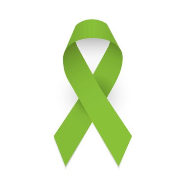 Limon farkındalığı kurdelesi. Lenfoma farkındalık sembolü. İzole vektör illüstrasyonu