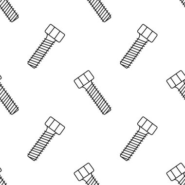 Karalama vidalarıyla kusursuz desen. Cıvatalı doku. Vektör illüstrasyonu