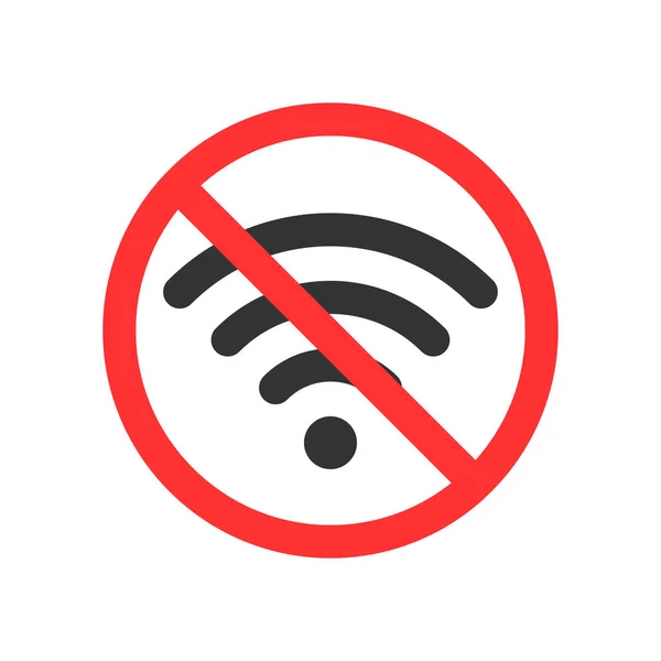 Kein Wifi-Symbol. Sie können hier kein Wi-Fi nutzen. Vektorillustration — Stockvektor