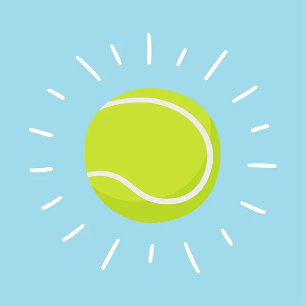 Shining tennis ball. Sport card. Hand drawn vector illustration — Stock Vector