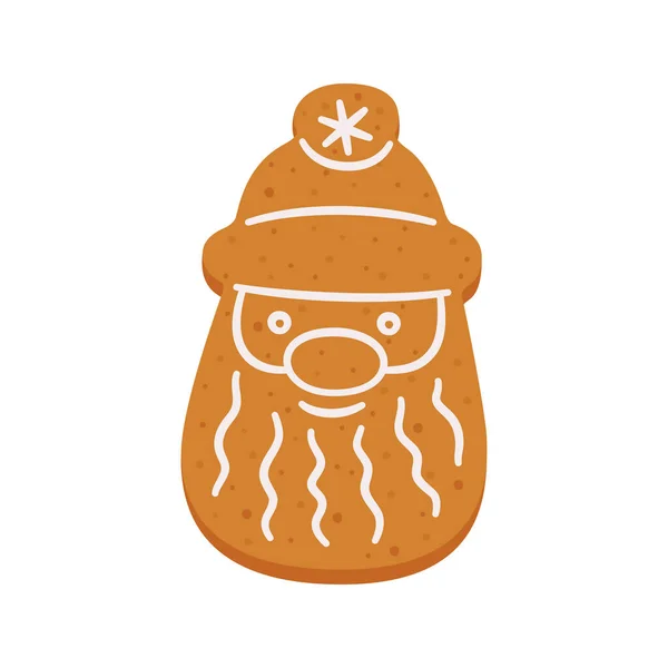 Christmas gingerbread cookies in the shape of Santa Claus. — Stock Vector
