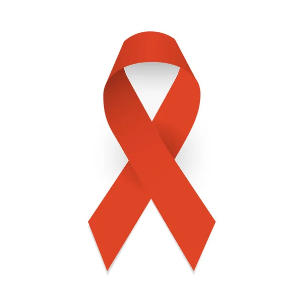 Red awareness ribbon. Symbol of AIDS, prader willi syndrome awareness. International Day of Persons with Disabilities. — Stock Vector