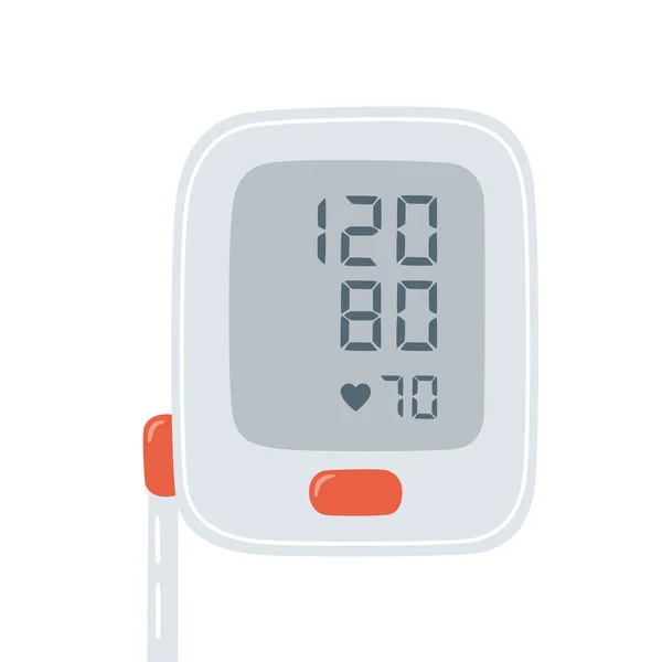 Tonómetro médico y presión arterial óptima. Monitor electrónico de presión arterial. — Archivo Imágenes Vectoriales