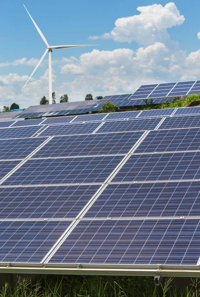 Fileiras Matriz Células Solares Silício Policristalino Fotovoltaicos Usina Energia Solar — Fotografia de Stock