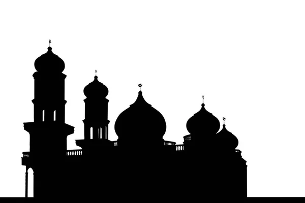 Silhouette Mosque Masjid Dome Sunset Time Background — Stock Photo, Image