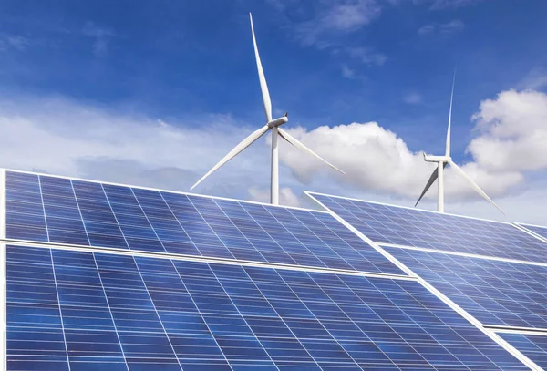 Panele Słoneczne Polikrystalicznych Krzemu Wytwarzania Energii Elektrycznej Układach Hybrydowych Elektrowni — Zdjęcie stockowe