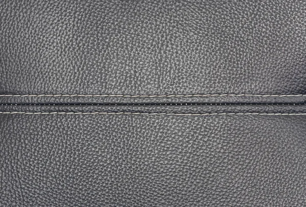 Close up detail black leather surface texture background with linear stiches