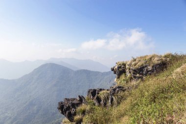Phu Chi Fa dağ milli parkı Chiang Rai, Tayland sabah bakış açısından Manzara görünümü