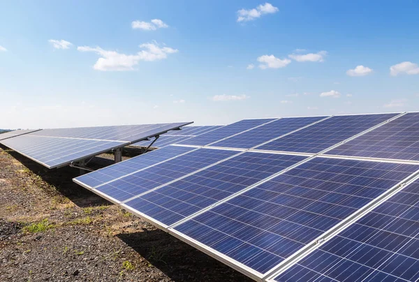 Fechem Fileiras Matriz Células Solares Fotovoltaicas Usina Energia Solar Converter — Fotografia de Stock