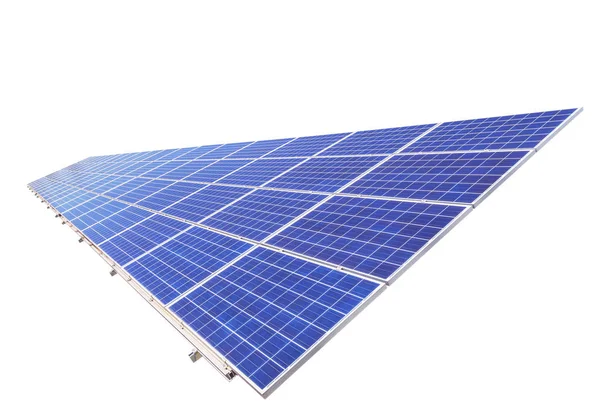 Células Solares Silício Policristalino Células Fotovoltaicas Isoladas Sobre Fundo Branco — Fotografia de Stock