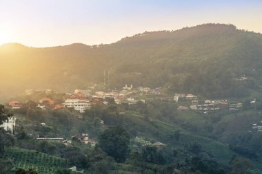 Doi Mae salong köyü Doi Mae Salong, Chiang Rai, Tayland gün batımı görünümü