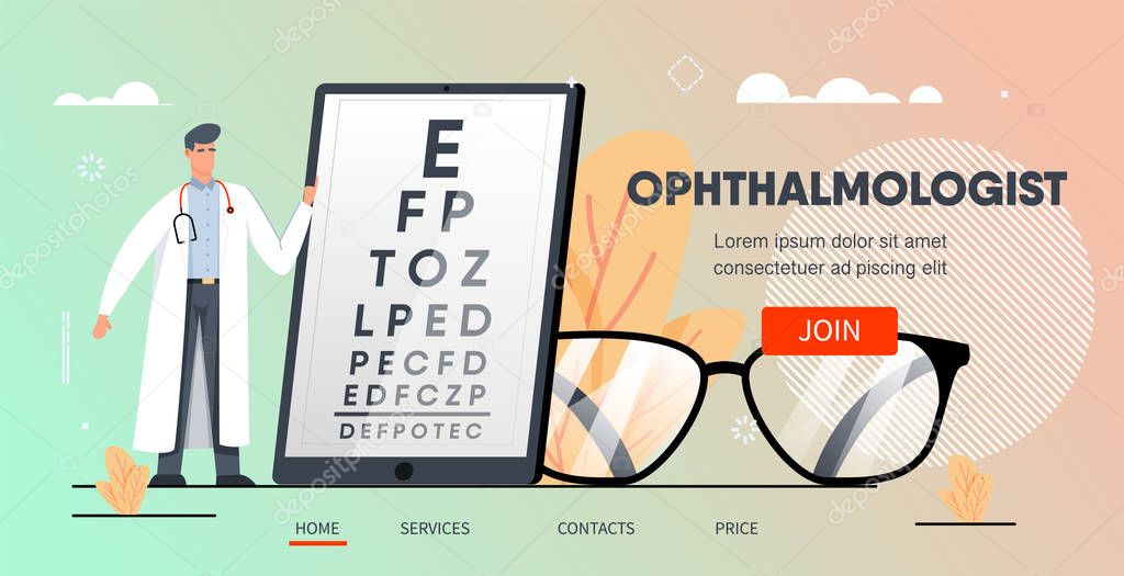 Ophthalmologist with tablet