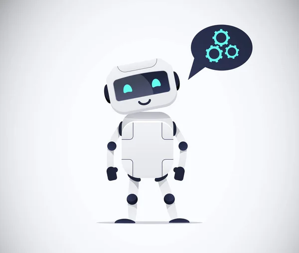 Chatbot in piedi sorridente — Vettoriale Stock