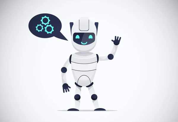 Chatbot debout souriant — Image vectorielle