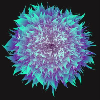 Degrade nane 3d soyut neon çiçek, gri ve mor