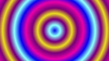 Animasyon eşmerkezli daireler. Optik illüzyon etkisi arka plan. HD döngü görüntüleri