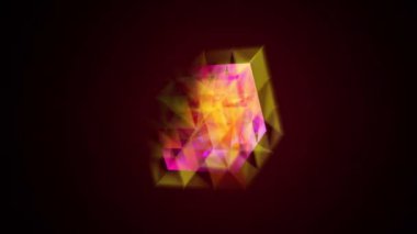 Spektrum renklerinde dönen ve titreşen eş merkezli küpleri canlandırmak. HD hareketlendirme grafikleri