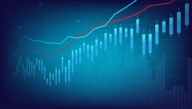 İş ve finansal dijital grafik. Borsa ve ticaret geçmişi.