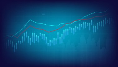 İş ve finansal dijital grafik. Borsa ve ticaret geçmişi. Vektör illüstrasyon tasarımı.