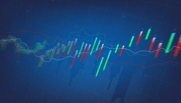 İş ve finansal dijital grafik. Borsa ve ticaret geçmişi.