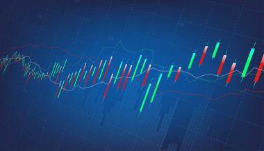 İş ve finansal dijital grafik. Borsa ve ticaret geçmişi. Vektör illüstrasyon tasarımı.