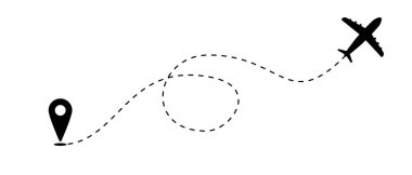 Beyaz zemin üzerinde çizgi simgesi olan uçak ya da uçak. Vektör illüstrasyon tasarımı.