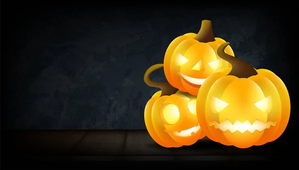 Halloween Pompoen Achtergrond Ontwerp Van Vectorillustraties — Stockvector
