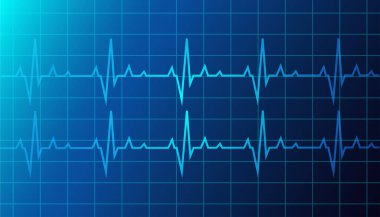 Kalp bakımı ve tıbbi teknoloji konsepti. Vektör illüstrasyon tasarımı.