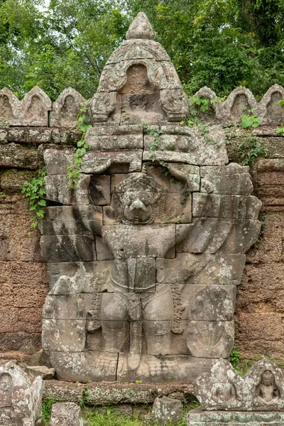 Garuda Sculpture Preah Khan Temple Wall — Stock Photo, Image