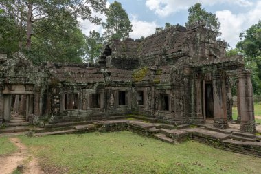 Harabeleri eski orman tapınakta taş