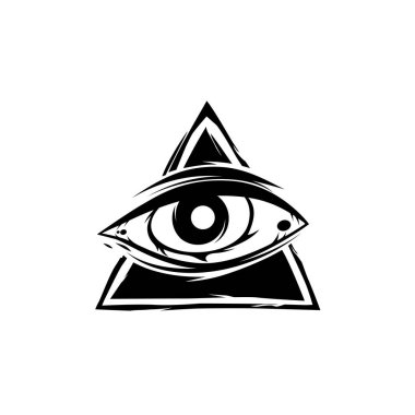 Beyaz arka plan, vektör, illüstrasyon izole tüm görme göz logo