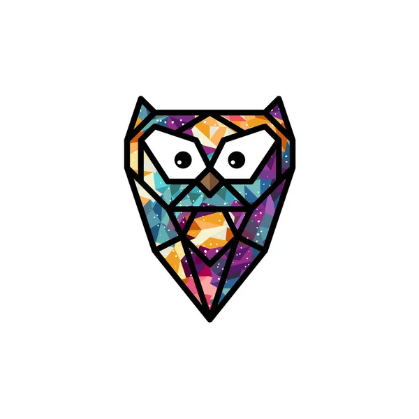 Logotipo Colorido Pássaro Coruja Empresa Vetor Ilustração — Vetor de Stock