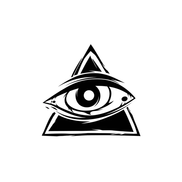 All Seeing Eye Logo Białym Tle Białym Tle Wektor Ilustracja — Wektor stockowy