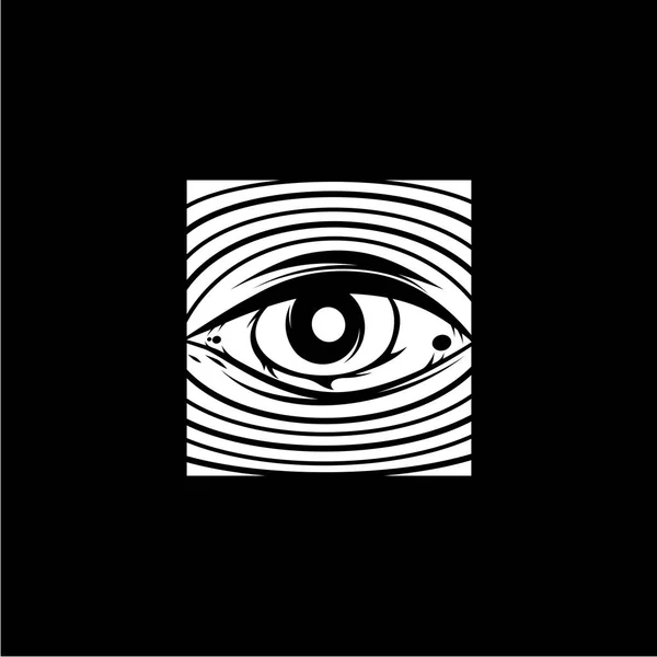 All Seeing Eye Icon Black Background Vector Illustration — Stock Vector