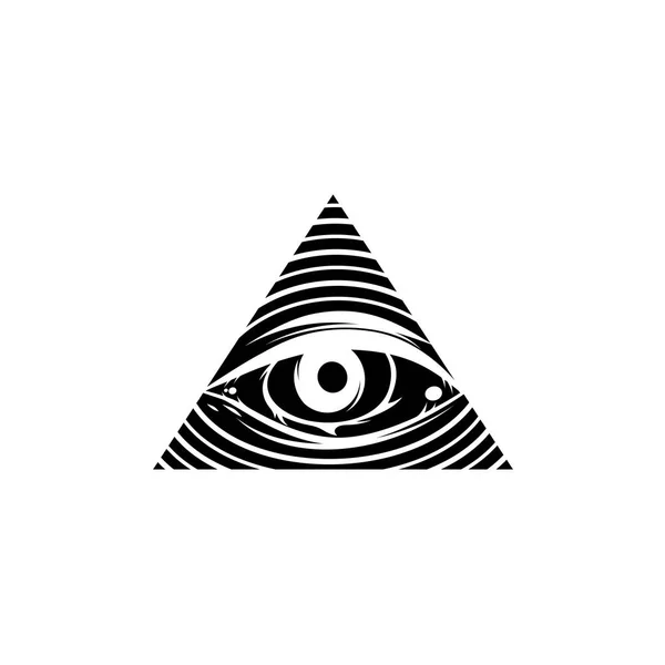 All Seeing Eye Logo Geïsoleerd Een Witte Achtergrond Vector Illustratie — Stockvector