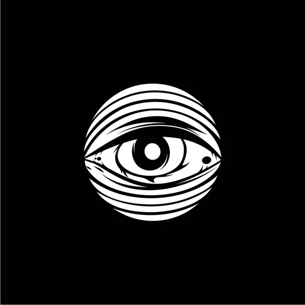 Alles Sehende Auge Symbol Auf Schwarzem Hintergrund Vektor Illustration — Stockvektor