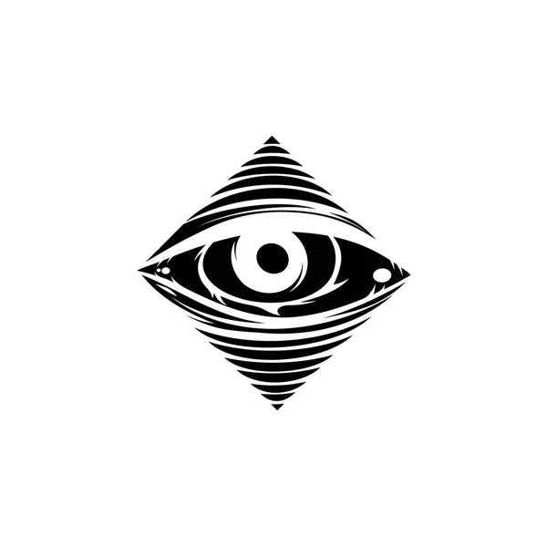 All Seeing Eye Logo Białym Tle Białym Tle Wektor Ilustracja — Wektor stockowy