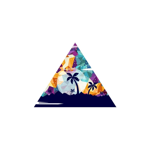 Triangle Icon Summer Holiday Theme Vector Illustration — Stock Vector