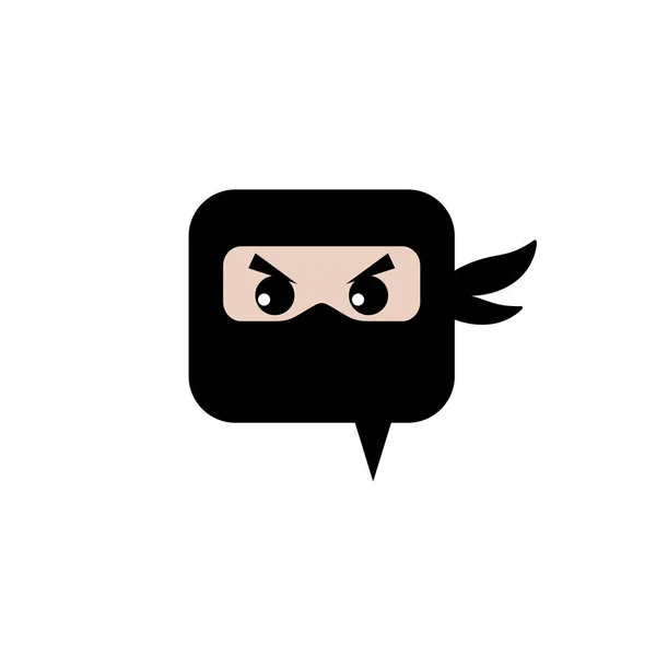 Ninja Guerrero Chat Icono Del Tema Aislado Sobre Fondo Blanco — Vector de stock