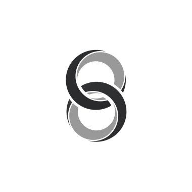 Sekiz numara logo logo gümüş