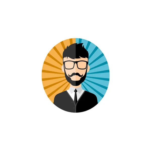 Gentleman Avec Moustache Logotype Barbe — Image vectorielle
