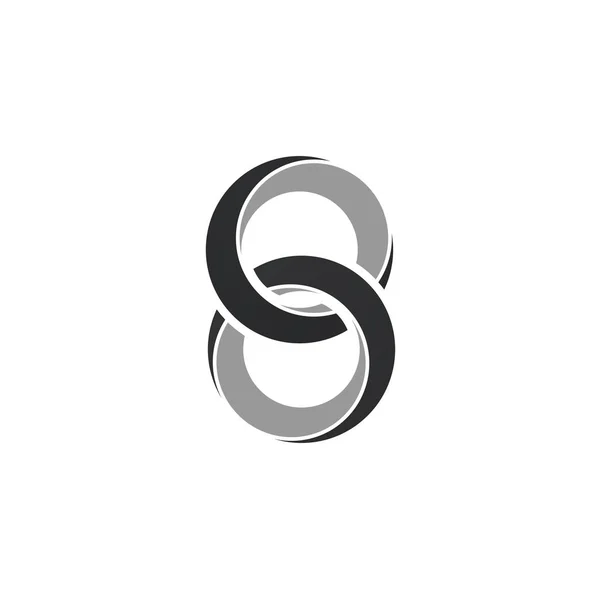 Stříbrná Osm Čísel Loga Logotyp — Stockový vektor