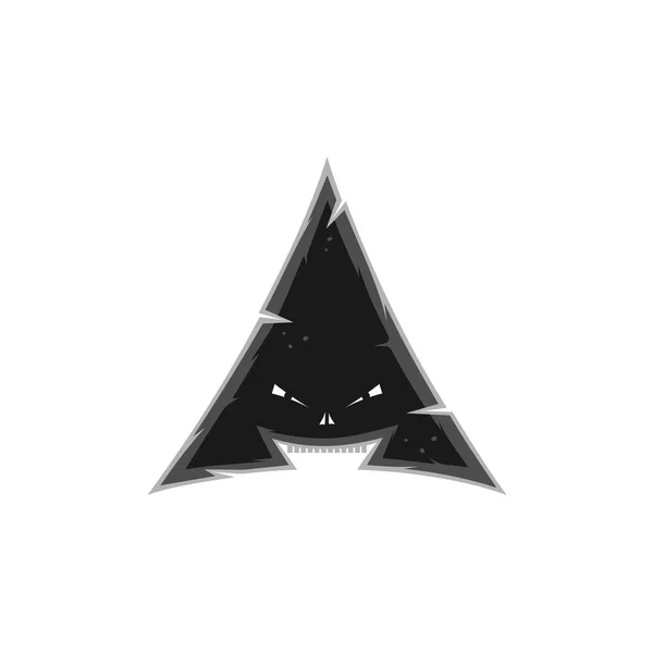 愤怒三角怪物图标标志 — 图库矢量图片