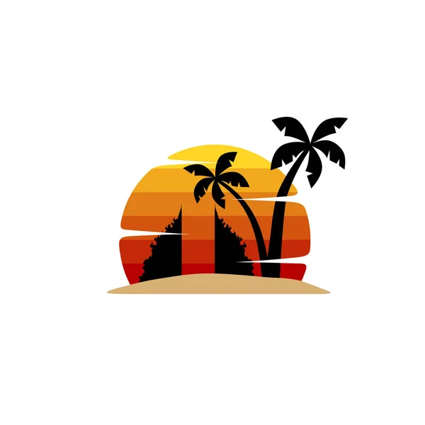 Palmiye ağaçları ile ada — Stok Vektör