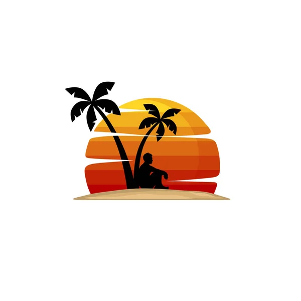 Île aux palmiers — Image vectorielle