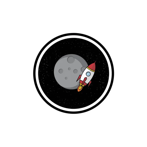 Ruimteschip Raket Explorer Witte Achtergrond — Stockvector