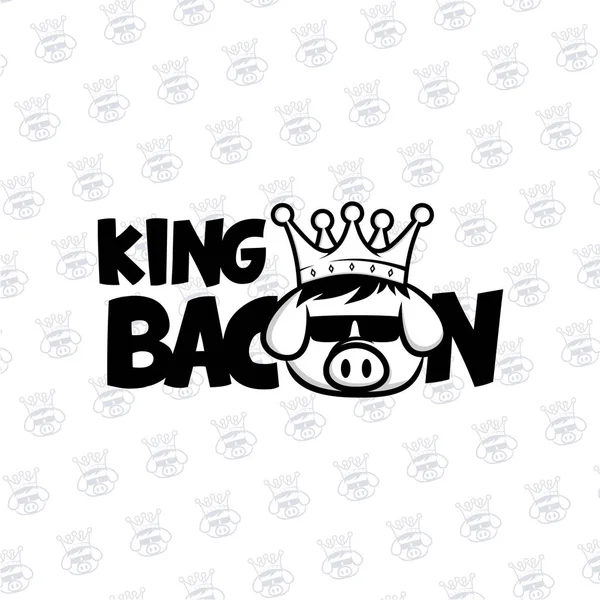King Bacon Pig Isolated White Background — Stock Vector