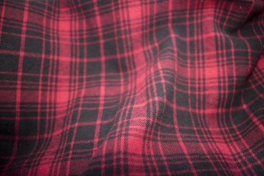 Kırmızı ekose flanel kumaş bez tartan hazır giyim tekstil